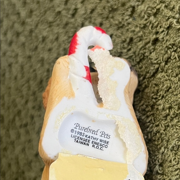 Enesco Porcelain Golden Retriever for Christmas 1985 Kathy Wise Holiday Figurine - Picture 2 of 8